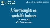 A few thoughts on work life-balance